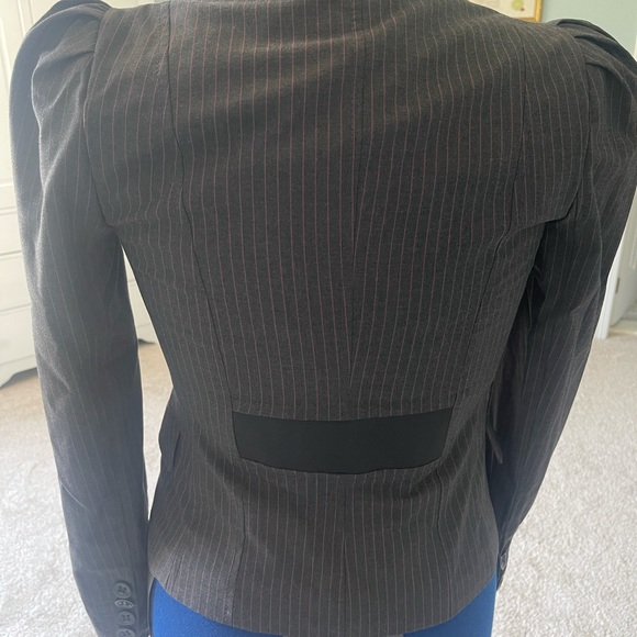 Express Gray and Hot Pink Pinstripe Blazer - Picture 2 of 7